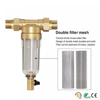 Filtre à eau pré-épurateur sous-évier en acier inoxydable 316 et laiton, maille 40 microns, débit 1200 GPD, installation facile, grattoir à sédiments, extérieur
