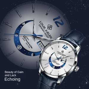 Montre à quartz pour homme Master Moon 2026, bracelet en cuir, étanche, lumineuse, alliage, largeur du bracelet 22 mm, verre, mode - Product Image 5
