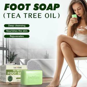 Limpieza profunda exfoliante alisador cuidado <span class=keywords><strong>de</strong></span> la piel del pie aceite <span class=keywords><strong>de</strong></span> árbol <span class=keywords><strong>de</strong></span> té espuma red <span class=keywords><strong>piedra</strong></span> pómez 100g jabón <span class=keywords><strong>de</strong></span> barra sólida para uso diario - Product Image 5