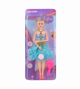 Boneca de 11 polegadas Princesa sólida mãos conjuntas e pés boneca com música leve brinquedos para crianças e meninas.