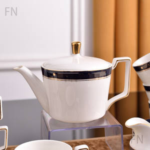 Ensemble de tasses à café de luxe royales de haute qualité avec bordure dorée, pour réception d'hôtel, ensemble de 15 pièces, tasse à café et soucoupe pour cadeau ou fête - Product Image 4