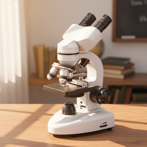 SCIEDU 学生用教育ツール 40X-1000X 倍率 WF10X 接眼レンズ LED 照明双眼複合生物顕微鏡 - Product Image 1