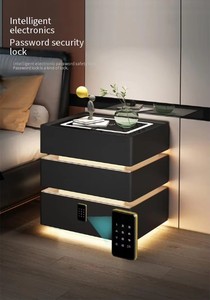 Comodino Moderno Sospeso con Cassetto e Ripiano Aperto, Mobile Comodino con Cassaforte Integrata - Product Image 5