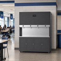 Distributeur d'eau intelligent commercial à osmose inverse avec 3 robinets en acier inoxydable, production de 1000 L/heure pour hôpitaux et écoles
