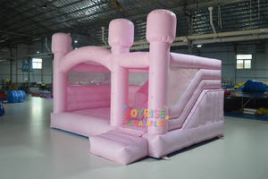 Château gonflable de mariage <span class=keywords><strong>rose</strong></span> pastel de 16x13ft château de saut de maison de rebond avec la glissière - Product Image 2