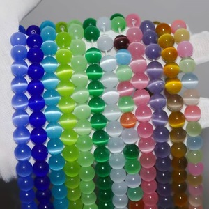 Perles rondes en <span class=keywords><strong>pierre</strong></span> naturelle œil de chat de 4 mm, couleurs mélangées, pour la fabrication de bijoux DIY, breloques et accessoires - Product Image 1