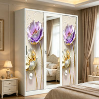 Armoire métallique à portes coulissantes en acier, mobilier de chambre à coucher, armoire en métal moderne, mobilier de maison