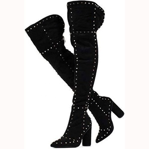 Big Size 47 Leopard Print Women Over Knee High <b>Boots</b> Thigh High Pointed Back Zip <b>Boots</b> for Women High Chunky Heel Long Booties - Product Image 3