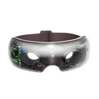 Masque oculaire chauffant 3D à pression d'air et vibrations, masseur oculaire électrique avec musique Bluetooth, contrôle de la minuterie, batterie 1200 mAh (personnalisable)