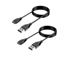 Kabel Pengisian Cepat USB 2.0 3A Berkualitas Tinggi 1m dengan Jaket Anyaman TPE Logam dan Konduktor Tembaga Murni untuk Garmin Fenix 5x Smart Watch Komputer.