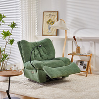 Fauteuil inclinable et pivotant intelligent électrique en tissu nuage, style capsule spatiale moderne, avec commande vocale, télécommande et port USB