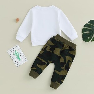 Ensemble deux pièces pour bébés garçons, sweat-shirt à manches longues avec imprimé lettres Mamas <span class=keywords><strong>Boy</strong></span>, pantalon de jogging camouflage, automne et printemps - Product Image 3