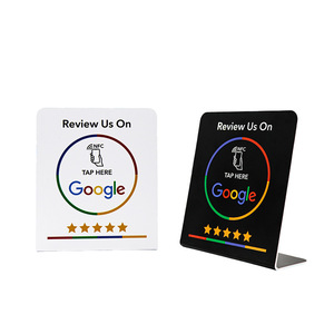 Carte NFC Google Review NTAG215 avec support pour restaurants, hôtels et équipements de service - Product Image 1