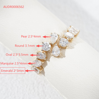 Bague demi-éternité pour femme Starsgem, bijoux fins, tailles assorties, dégradé, diamant synthétique, or massif 10K, diamant cultivé en laboratoire