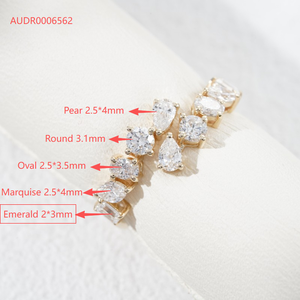 Bague en diamant Starsgem, bijoux fins, taille mixte, dégradé, diamant synthétique, bagues en or 10 carats, bague en diamant de laboratoire - Product Image 2