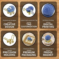 Boîte à bijoux vintage bleue en forme de poussette, étui à bibelots en plastique écologique avec roues dorées, personnalisable, cadeau de naissance, boîte à souvenirs