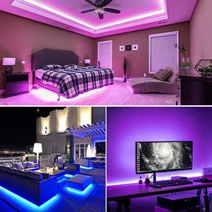 Kit de bande lumineuse flexible RGB avec télécommande Wi-Fi via application musicale intelligente, 150/300 LED SMD 5050, 12V, éclairage d'ambiance TV, 5m/10m, cuivre - Product Image 6