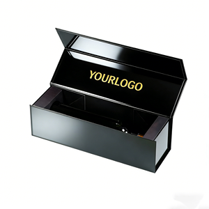 <b>Bottle</b> <b>Box</b>, Magnetic Rigid <b>Box</b> for Wine and Liquor with Gold Foil Stamping and UV Spot, Heavy Duty Gift Packaging - Product Image 1