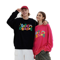 Proveedor de Ropa, Sudadera Holgada con Cuello Redondo y Logotipo Estampado en Relieve, Estilo Urbano para Hombre