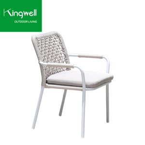 Meubles de jardin pour <span class=keywords><strong>terrasse</strong></span>, balcon, restaurant en plein air, table à café portable en aluminium et ensembles de chaises en corde - Product Image 3