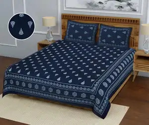 Schlussverkauf Luxus bedruckt passend Bettlaken Lattenbezug Bettwäsche-Set 100 % Baumwolle Bettlaken große Größe zu Werkspreisen Made in India