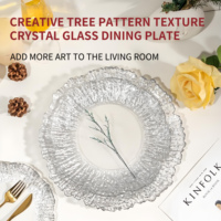 YITIAN Assiettes en plastique de haute qualité pour dîner, assiettes à rebord doré de luxe, assiettes de présentation en argent, fournitures pour mariage, hôtel et restaurant