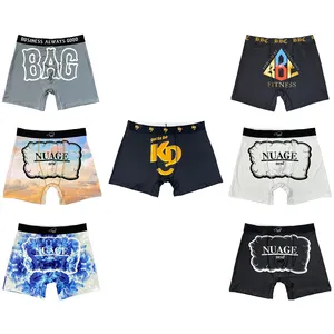 Benutzer definierte Logo Neuheit Blank Boxer für Männer mit privaten Herren bedruckte Boxershorts Plus Size Unterwäsche Herren