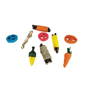 Hamster tavşan çiğnemek oyuncaklar 7 paket ahşap Hamster oyuncak seti doğal elma ahşap küçük hayvan çiğnemek Molar oyuncaklar dişler için - Product Image 3