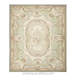 17x20 Light Green Extra Large 6m Oversize Rugs Aubusson French Hand Knotted for Great Home Hand Made in Chinese Factory Price