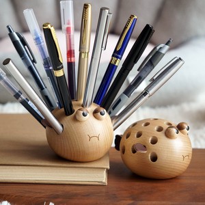 Portalápices de Madera Maciza Redondo con Diecisiete Orificios, Organizador de Escritorio para Oficina, Estudio y Papelería - Product Image 2