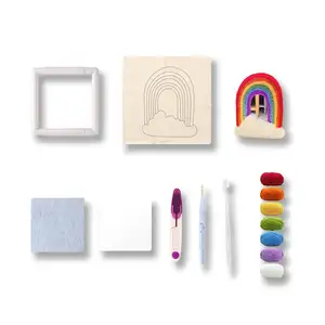 Kit de broderie à la main avec poinçon coloré au design étonnant Kits de miroirs artisanaux arc-en-ciel aux couleurs vives pour décoration de table