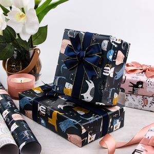 Wholesale Adorable Glossy <b>Birthday</b> <b>Paper</b> Cute Animal Prints <b>Wrapping</b> <b>Paper</b> <b>Roll</b> - Product Image 3
