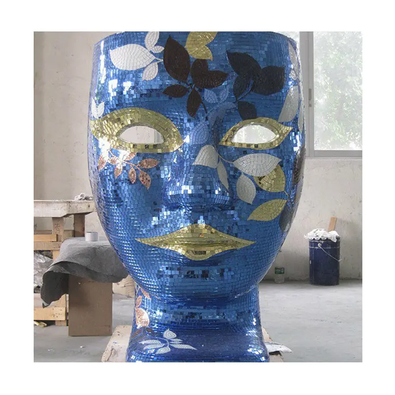 Zf Art Masker-Gezicht Stoel Handgemaakte Glazen Mozaïek Tegels Muurschildering Gezicht Vormige Stoel Nemo Moderne Gezicht Stoel