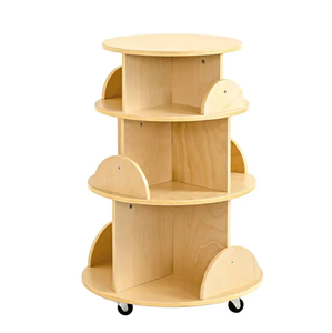 Étagère à livres rotative en bois à <span class=keywords><strong>3</strong></span> niveaux au design moderne pour enfants, mobilier de classe Montessori pour maternelle et préscolaire, bibliothèque pour tout-petits - Product Image 2