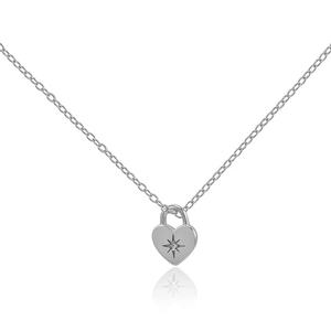 Collar con Colgante de Candado de Corazón de Latón Chapado en Oro en Oferta - Product Image 4