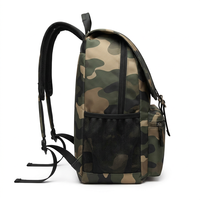 Sac à dos camouflage à rabat imperméable en polyester, sac à dos décontracté pour ordinateur portable, sac à dos de voyage pour hommes et femmes, sac à dos d'école, logo personnalisé