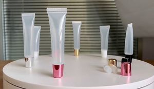 Tubo de bálsamo labial DIY de 5ml/10ml vacío con logotipo personalizado, con tapa, para brillo labial, transparente, recargable, exprimible, suave, para cosméticos. - Product Image 5