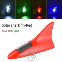 Accesorios Universales para Luces de Coche, 8 Luces, 4 Colores, Antena de Coche con Forma de Aleta de Tiburón Solar, con Luz Estroboscópica de Advertencia LED