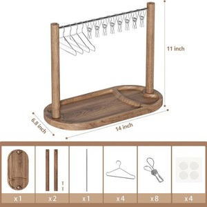 Bamboo Bacon Rack Cheese <b>Board</b> With Hooks For BBQ Cooking Serving Tray - Product Image 3