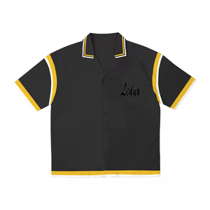 Top Quality Custom Summer Pure Cotton Patchwork With Contrasting Pockets Splicing Color Contrast Short Sleeved <strong>Shirts</strong> for Men - Product Image 2