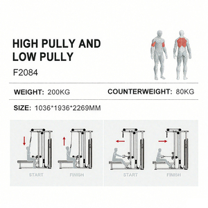 Equipo de Gimnasio Comercial Multifuncional de Alta y Baja Resistencia con Cable de Acero WD-F2084, Su Equipo de Fitness Confiable - Product Image 5