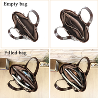 Tas Tote Kulit Asli Full Grain untuk Bisnis Kasual, Tas Kerja Kantor Stylish untuk Wanita, Multi-Kompartemen, Tas Laptop 14.2 inci