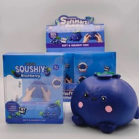 Jumbo Colossal Blueberry Squishy Parfumé Rempli de Farine, Grand Modèle à Presser, Personnage Fruité, Anti-Stress, Outil d'Exercice Manuel