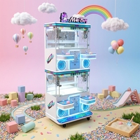 Machine à griffes d'arcade en métal et plastique, avec accepteur de pièces, pour 4 joueurs, modèle de table, pour jouets en peluche ours blancs, grue à double empilement, compatible Wi-Fi