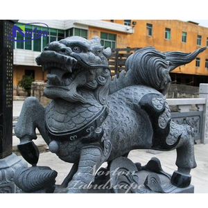 Sculpture d'animal en marbre blanc de grande taille, fabriquée sur mesure par <span class=keywords><strong>Norton</strong></span> Factory, pour la décoration de jardins et de parcs extérieurs, grande statue de Kylin en pierre chinoise - Product Image 4