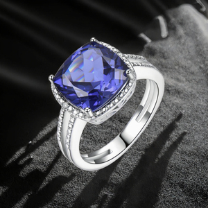 Anillos de Compromiso y Promesa Akrati Jewels de Plata de Ley 925 con Baño de Rodio Fino, Corte Radiante, con Piedra de Nacimiento, Joyería de Boda, Regalos - Product Image 2
