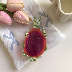 Presilhas de Cabelo Femininas Personalizadas Grandes e Divertidas, em Acetato, com Formatos de Banana, Durian, Cereja, Morango, Limão e Frutas, Estilo Alimento - Product Image 6