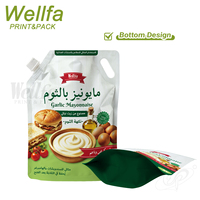 Sachet Doypack à bec verseur de 5L grande capacité pour sauce barbecue et mayonnaise, personnalisable avec logo du fabricant, en feuille d'aluminium, rechargeable
