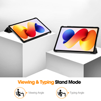 Étui de tablette pour Xiaomi Redmi Pad 2 Pro 12,1 pouces, nouveau, intelligent, protecteur, coque rigide en PC, cuir PU, support pliable à trois volets