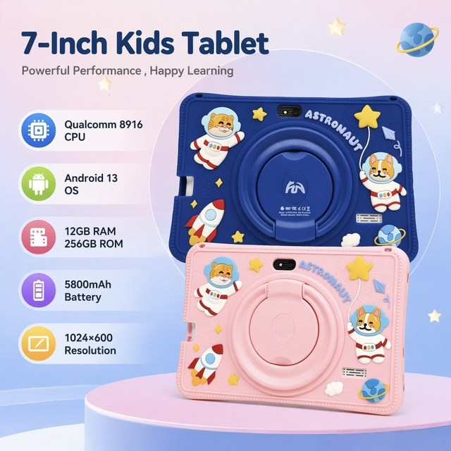 W7 7 Inch Kids Tablet Android 11 12gb Ram 256gb Rom Dual Camera 4000mah 5g Wifi Ce Fcc Learning Laptop for Kids Wifi Tablet Pc